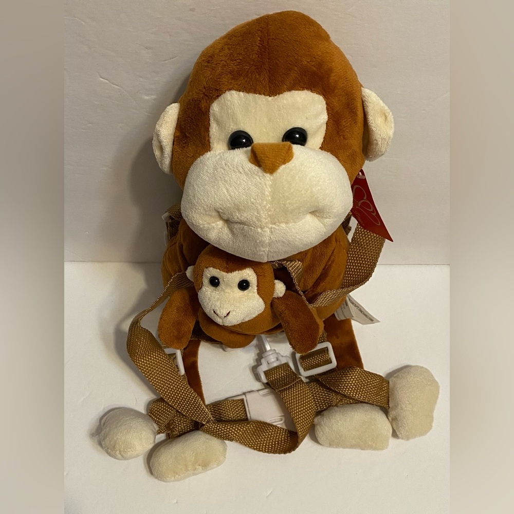 Monkey&Baby Plush Stuffed Animal Toddler  Harness Safety Leash
